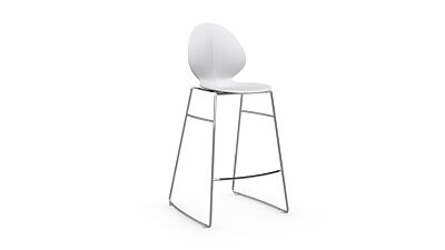 Calligaris Basil Stool With Metal Base, $333.91, Calligaris, White Matte