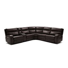 Cortex Cozy 6 Pc Sectional, Chocolate Leather