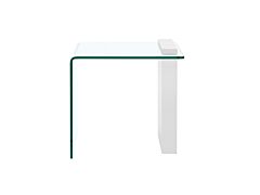 Casabianca Buono End Table in High Gloss White Lacquer with Clear Glass