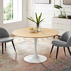 Modway Lippa 47" Dining Table White Natural