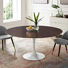 Modway Lippa 60" Dining Table White Cherry Walnut