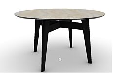 Calligaris Abrey Table With Round Fixed Top And Wooden Legs