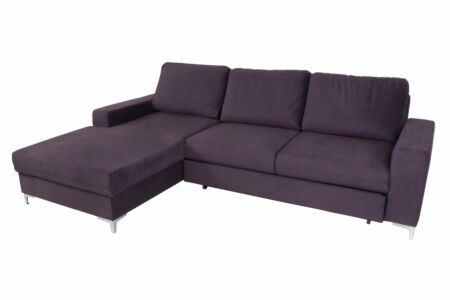 Cortex Lens Sleeper Sectional Sofa, Left Facing Chaise, Purple