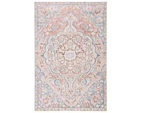 Jaipur Living Annette Indoor/ Outdoor Medallion Blue/ Light Pink Area Rug