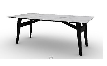 Calligaris Abrey Table With Rectangular Fixed Top And Central Wooden Base